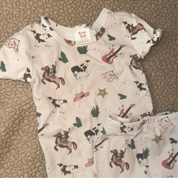 COZY CUB Snug Fit Bamboo Pajamas In Western Ranch Theme, Cowboy, Baby 18-24m​ - Picture 5 of 7